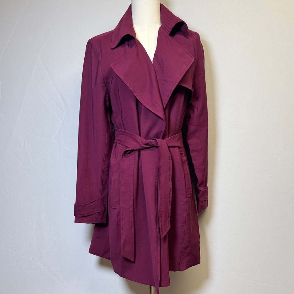 Banana Republic Factory Burgundy Soft Trench Coat Size Small